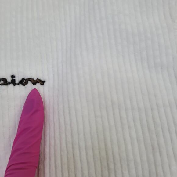 Champion Cropped Sweater Womens Large 21x18 Ivory Ribbed - Picture 7 of 16